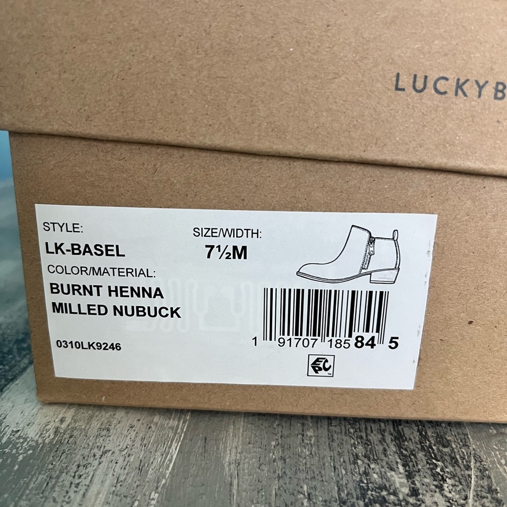 NEW IN BOX Lucky Brand Women's Burgundy Basel Bootie Ankle Booties, Size 7.5M - Picture 12 of 16